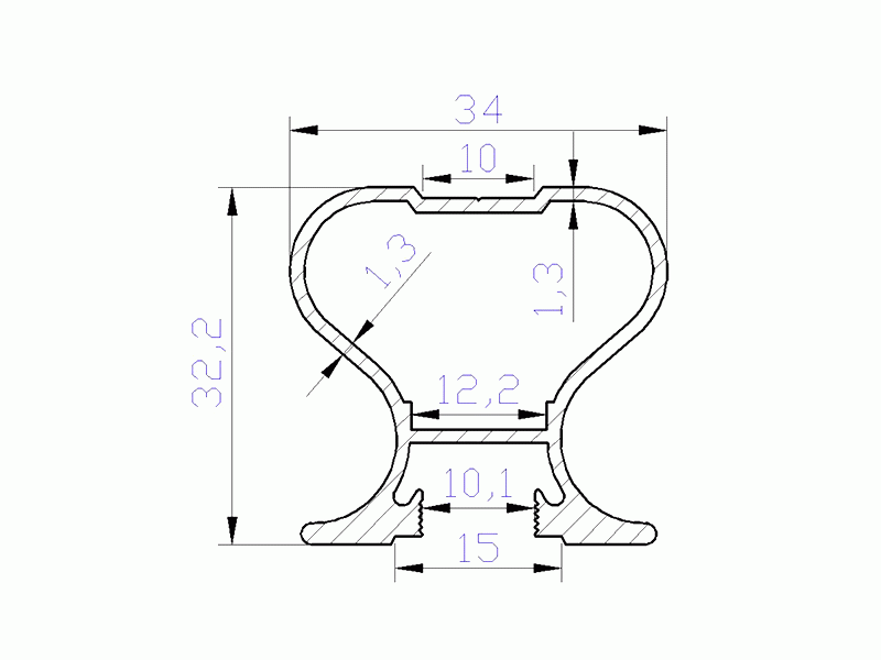 Профиль-ручка симметричная, алюминий, шампань, 5400 мм FIRMAX.  FRM2400.70/11 купить в Москве